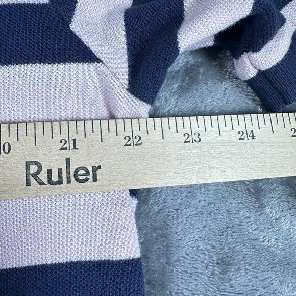 Polo Ralph Lauren Polo Shirt Mens Large Pink/Blue Striped Embroidered Golf - Picture 5 of 8